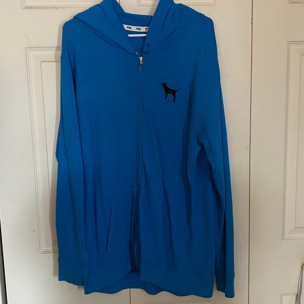 vs pink oversized zip up